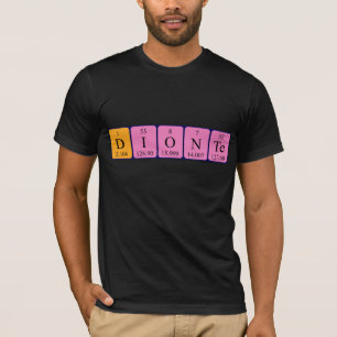 Camiseta de nombre de tabla periódica de dionte