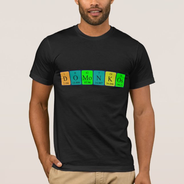 Camiseta de nombre de tabla periódica de Domonkos (Anverso)