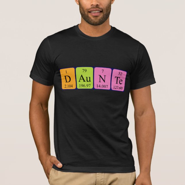 Camiseta de nombre de tabla periódica de duración  (Anverso)