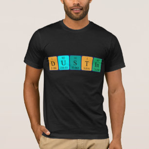 Camiseta de nombre de tabla periódica de Dustin