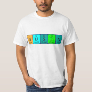 Camiseta de nombre de tabla periódica de Dustin