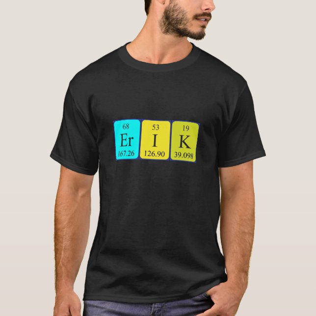 camiseta de nombre de tabla periódica de Erik (Anverso)