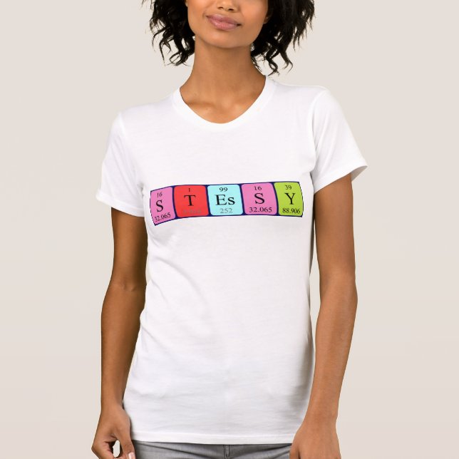 Camiseta de nombre de tabla periódica de estado (Anverso)