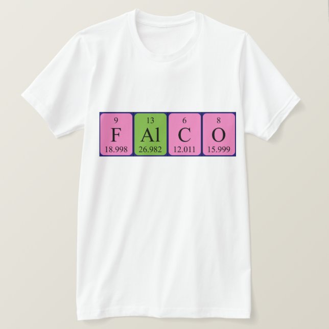 Camiseta de nombre de tabla periódica de Falco (Anverso del diseño)