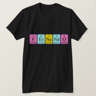 camiseta de nombre de tabla periódica de Fernando