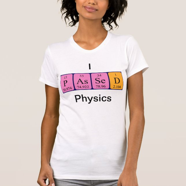 Camiseta de nombre de tabla periódica de física pa (Anverso)