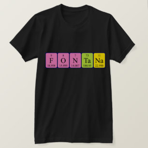 Camiseta de nombre de tabla periódica de Fontana