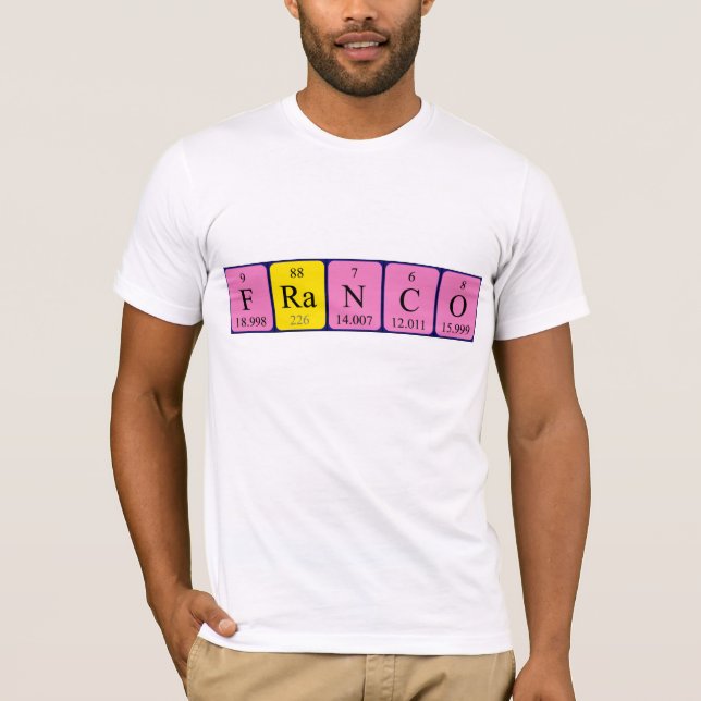 Camiseta de nombre de tabla periódica de Franco (Anverso)