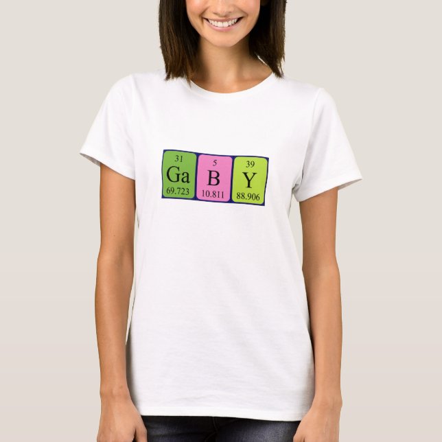 Camiseta de nombre de tabla periódica de Gaby (Anverso)