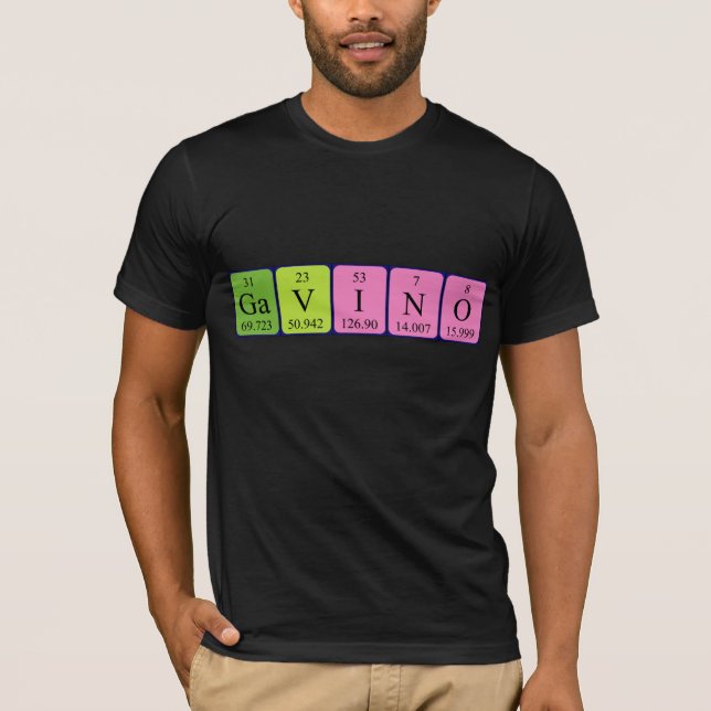 Camiseta de nombre de tabla periódica de Gavino (Anverso)