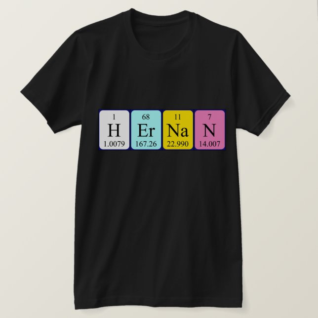 Camiseta de nombre de tabla periódica de Hernan (Anverso del diseño)
