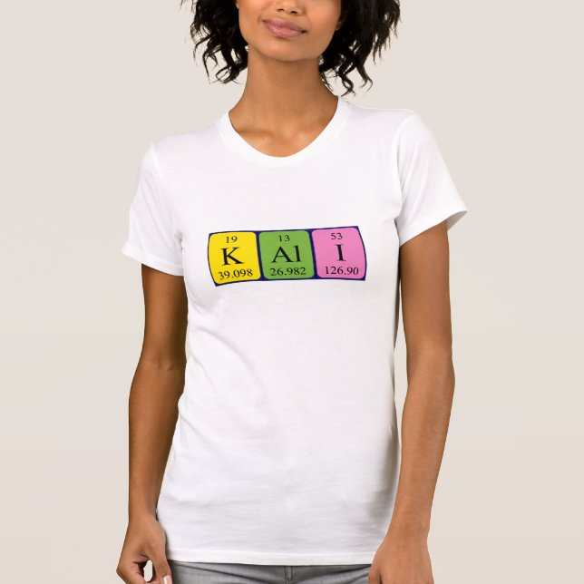 Camiseta de nombre de tabla periódica de Kali (Anverso)