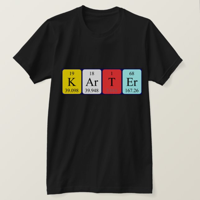 Camiseta de nombre de tabla periódica de Karter (Anverso del diseño)