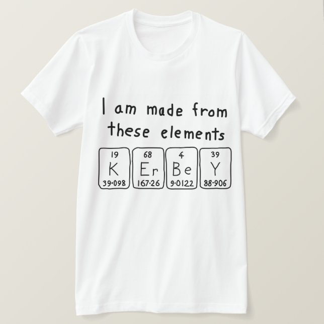 Camiseta de nombre de tabla periódica de Kerbey (Anverso del diseño)