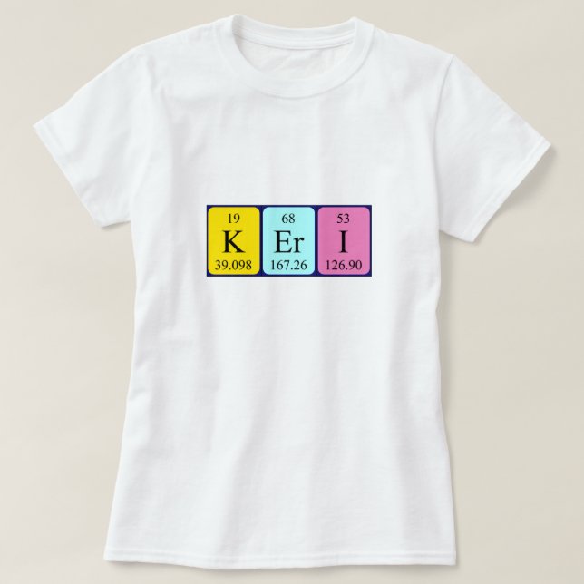 Camiseta de nombre de tabla periódica de Keri (Diseño del anverso)