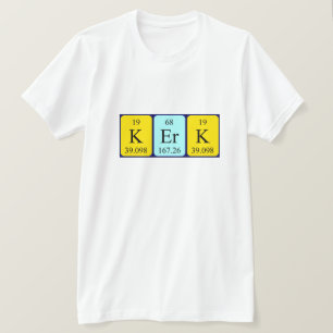 Camiseta de nombre de tabla periódica de Kerk
