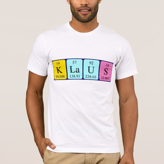 Camiseta de nombre de tabla periódica de Klaus (Anverso)