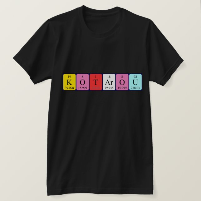Camiseta de nombre de tabla periódica de Kotarou (Anverso del diseño)