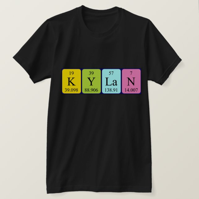camiseta de nombre de tabla periódica de Kylan (Anverso del diseño)