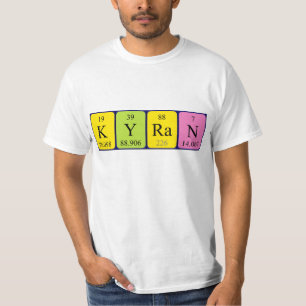 Camiseta de nombre de tabla periódica de Kyran