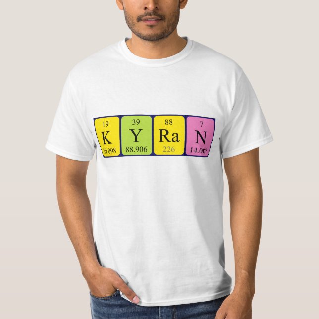 Camiseta de nombre de tabla periódica de Kyran (Anverso)