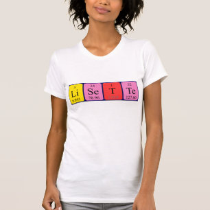 Camiseta de nombre de tabla periódica de la lisett
