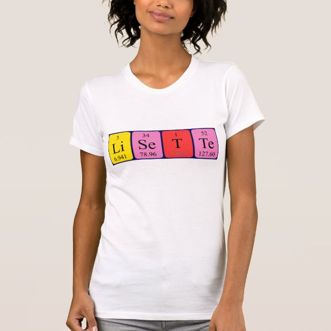 Camiseta de nombre de tabla periódica de la lisett (Anverso)