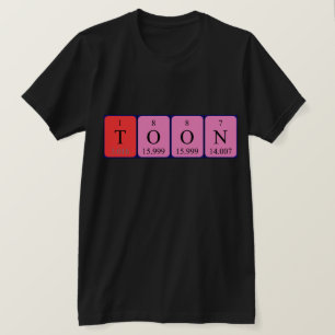 Camiseta de nombre de tabla periódica de la toga