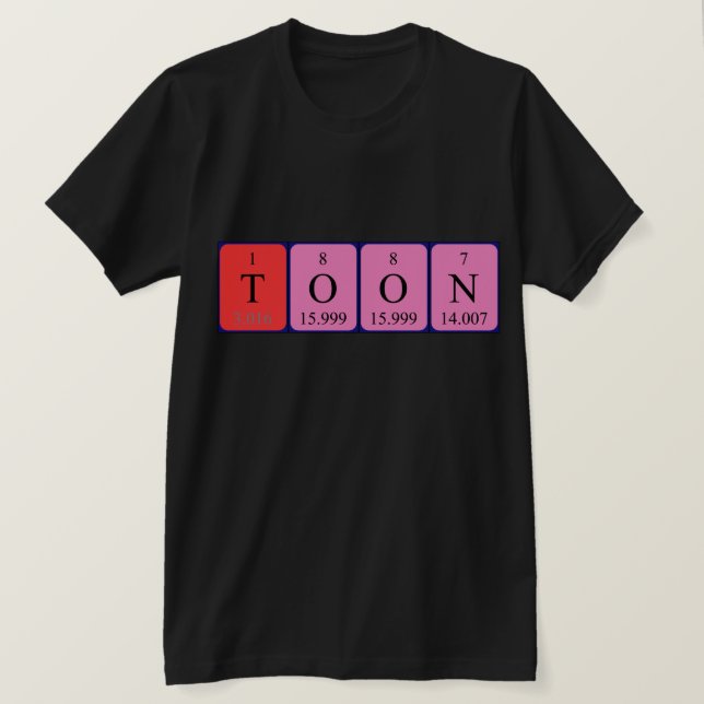 Camiseta de nombre de tabla periódica de la toga (Anverso del diseño)
