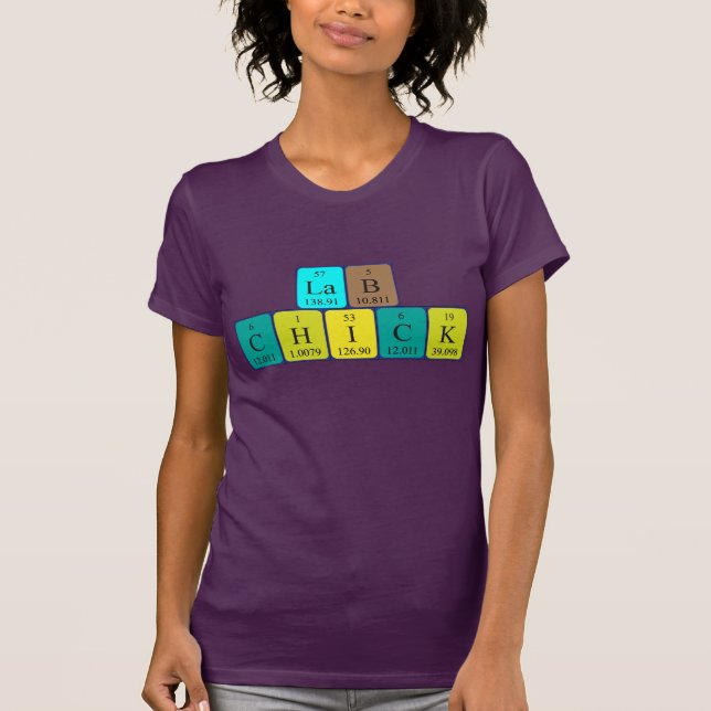 Camiseta de nombre de tabla periódica de Lab Chick (Anverso)