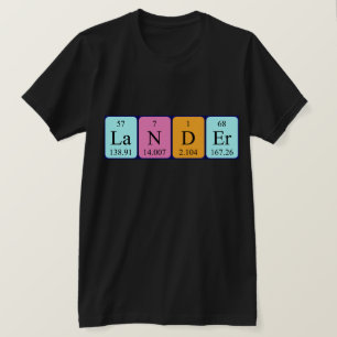 Camiseta de nombre de tabla periódica de Lander