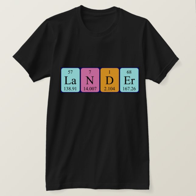 Camiseta de nombre de tabla periódica de Lander (Anverso del diseño)