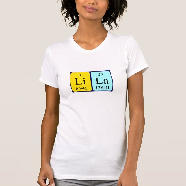 Camiseta de nombre de tabla periódica de Lila (Anverso)