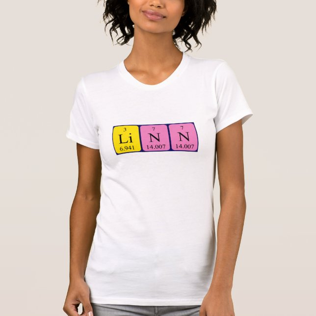 Camiseta de nombre de tabla periódica de línea (Anverso)