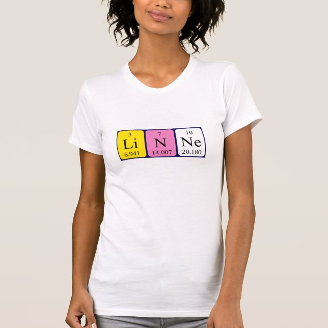 Camiseta de nombre de tabla periódica de línea (Anverso)