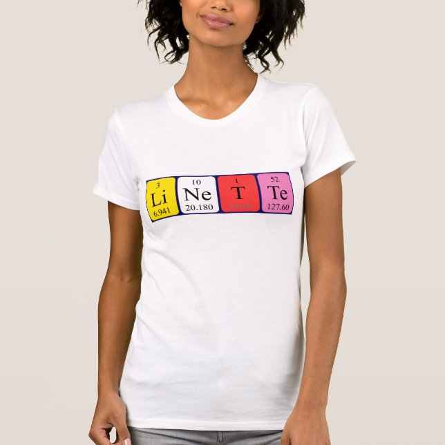 Camiseta de nombre de tabla periódica de Linette (Anverso)