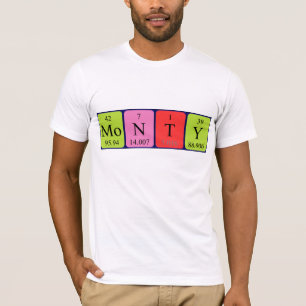 Camiseta de nombre de tabla periódica de Monty