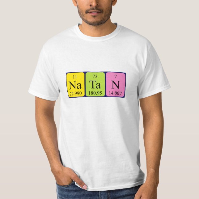 Camiseta de nombre de tabla periódica de Natan (Anverso)