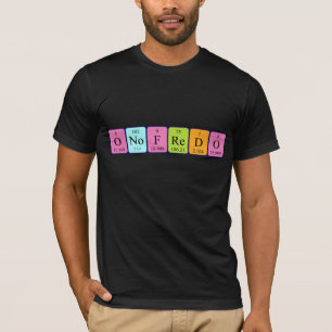 Camiseta de nombre de tabla periódica de Onofredo