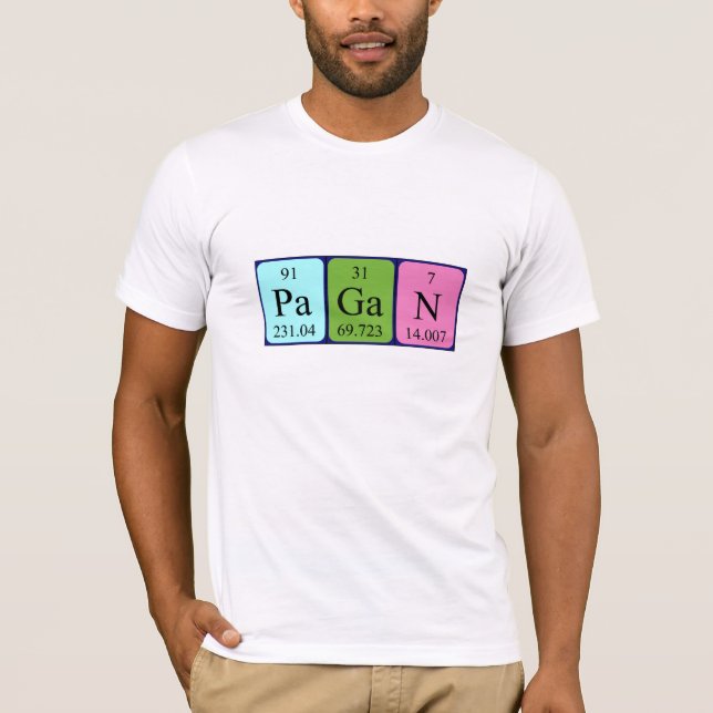 Camiseta de nombre de tabla periódica de Pagan (Anverso)