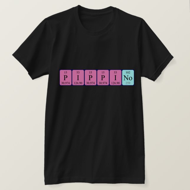 Camiseta de nombre de tabla periódica de Pippino (Anverso del diseño)