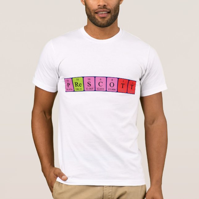 Camiseta de nombre de tabla periódica de Prescott (Anverso)