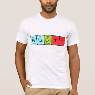 Camiseta de nombre de tabla periódica de Prescott