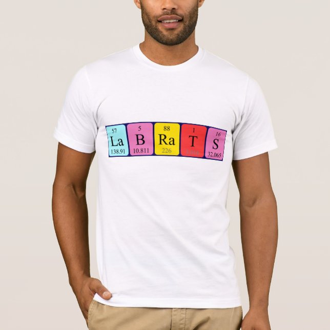Camiseta de nombre de tabla periódica de raciones  (Anverso)