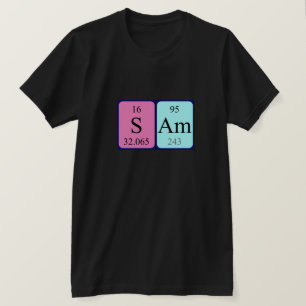 Camiseta de nombre de tabla periódica de Sam