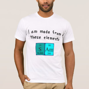 Camiseta de nombre de tabla periódica de Sam