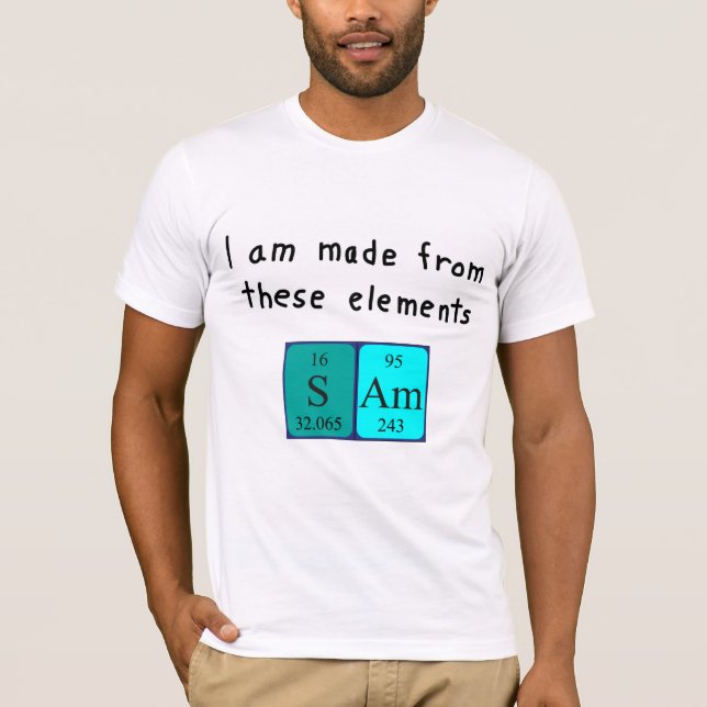 Camiseta de nombre de tabla periódica de Sam (Anverso)