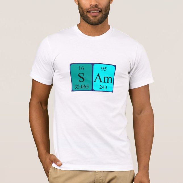 Camiseta de nombre de tabla periódica de Sam (Anverso)