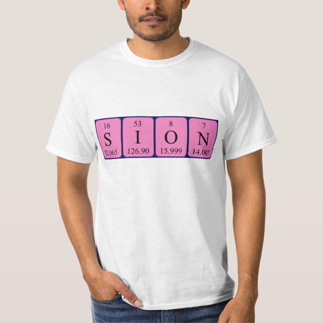 Camiseta de nombre de tabla periódica de Sion (Anverso)
