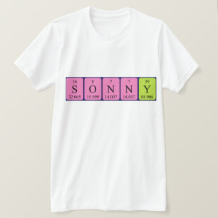 Camiseta de nombre de tabla periódica de Sonny